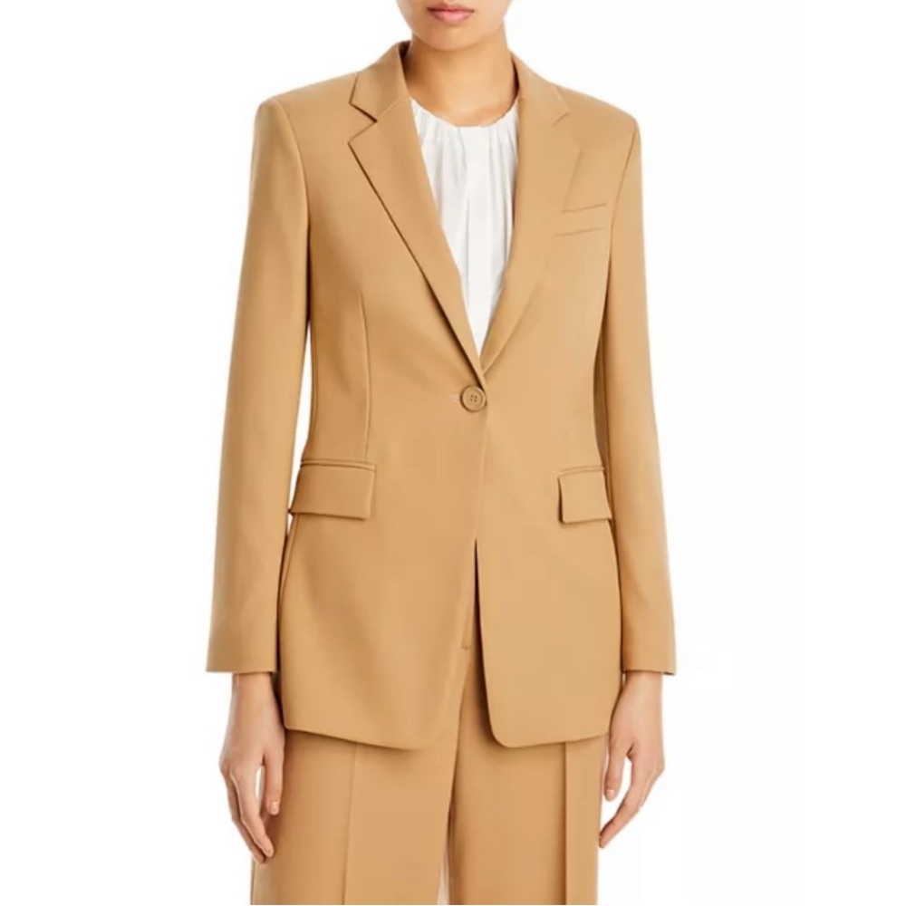 BOSS Hugo Boss Camel Tan Janerana Wool Blend Blazer Size 10